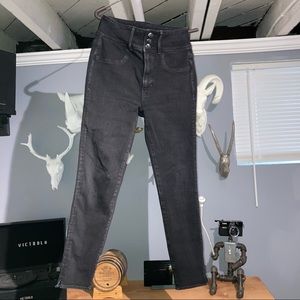 Black high waisted ankle jeans